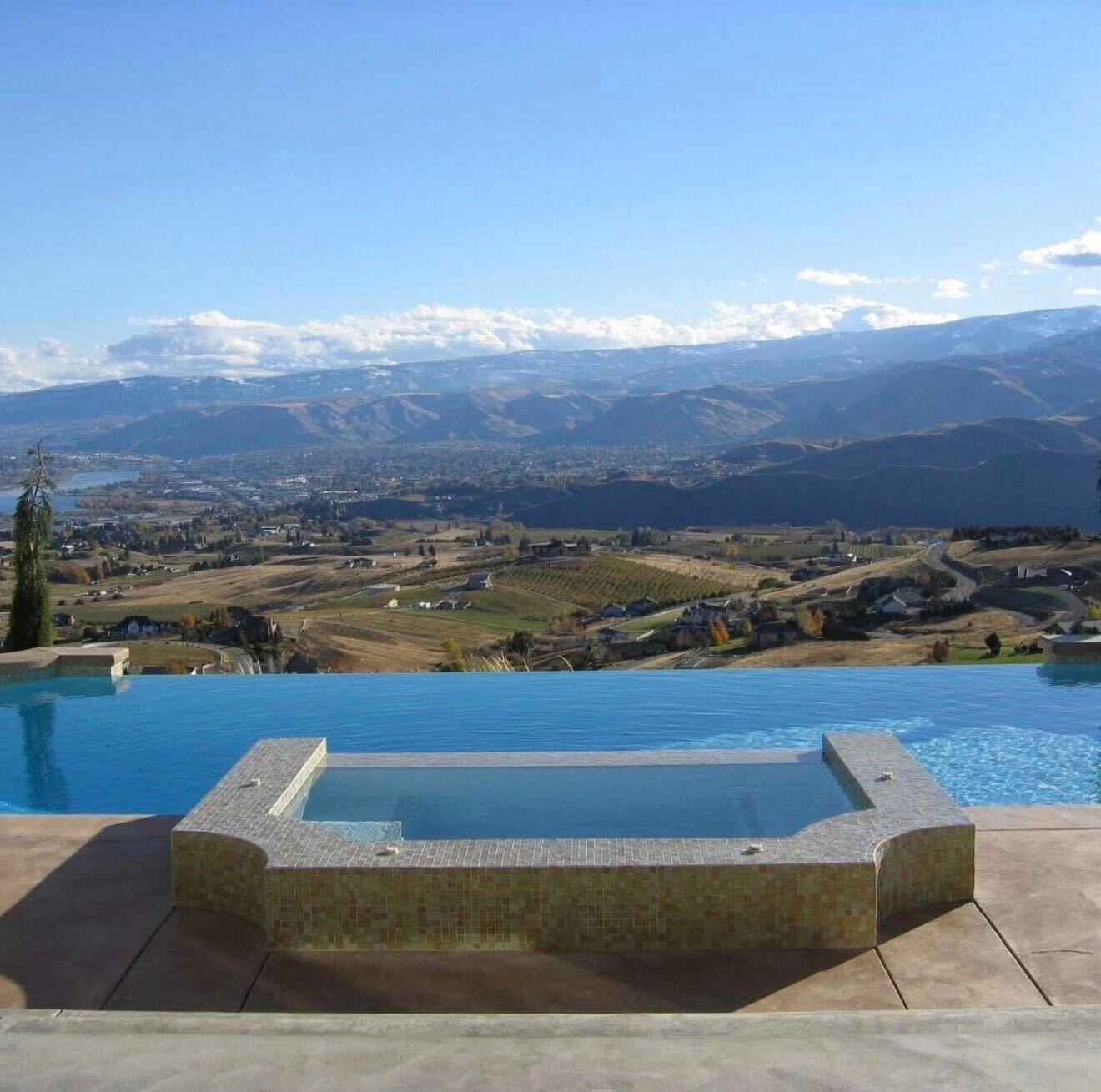 Custom inground pool with valley views built by AquaHerosNW